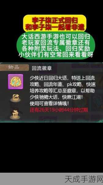 大话西游手游回归福利大揭秘,多日未上线也能领取丰厚回流奖励!