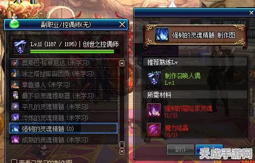 DNF控偶师深度解析，各级别人偶制作秘籍与顶尖人偶推荐