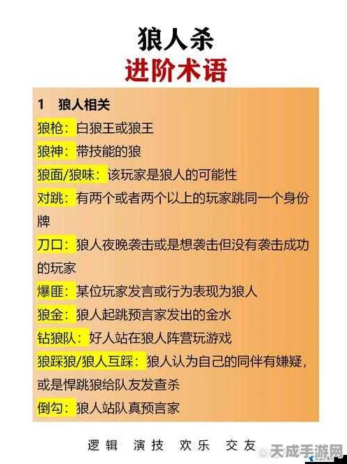 天天狼人杀，解锁高手秘籍，游戏术语全攻略