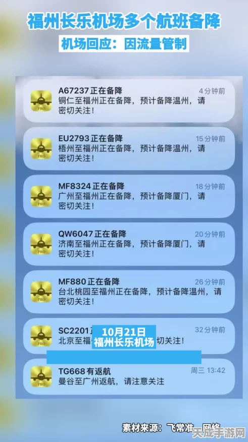 福州机场航班突发备降事件，揭秘流量管控背后的手游玩家影响与应对措施
