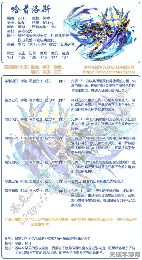 洛克王国哈普洛斯技能全解析，掌控战局的神秘力量