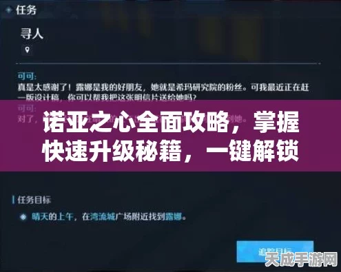 诺亚之心，高效速升攻略，揭秘经验获取秘籍！