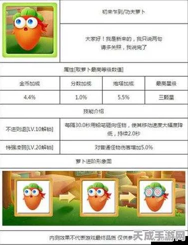 保卫萝卜3深度解析，必小胜升级全攻略，花费与属性提升一览