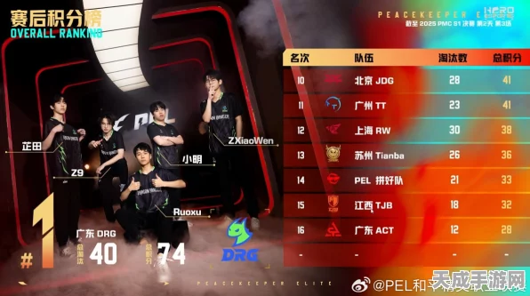 和平精英 PEL 职业联赛直播，巅峰对决，精彩无限
