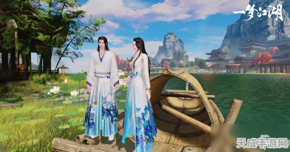 一梦江湖天道盟云春游盛启，划船赏景，共悟江湖人生