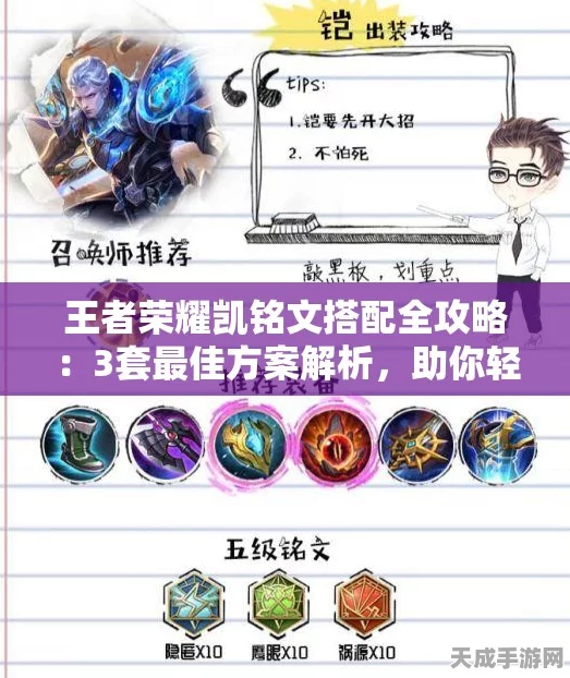 王者荣耀凯五级铭文搭配攻略，解锁战场霸主的关键装备！