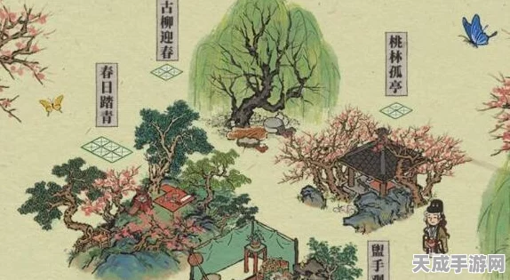 江南百景图春意盎然，芳洲活动全攻略，赢取限定春景奖励