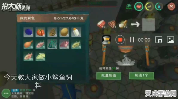 创造与魔法深度攻略，揭秘灰鲭鲨饲料制作秘籍与刷新地点