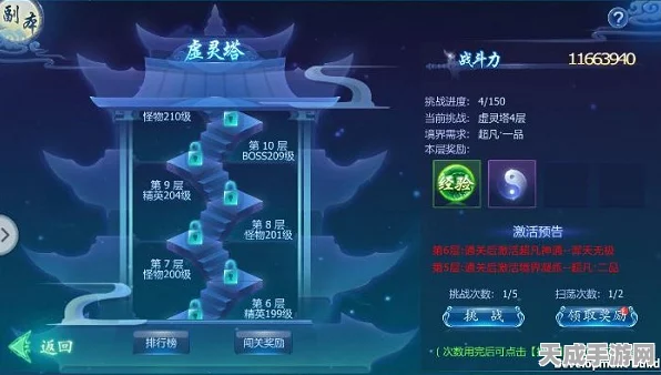 魔天记3D手游，虚灵塔挑战全攻略，解锁珍稀击败奖励！