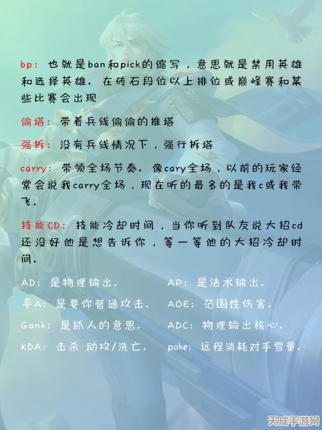 王者荣耀术语大揭秘，缩写与全拼的终极指南