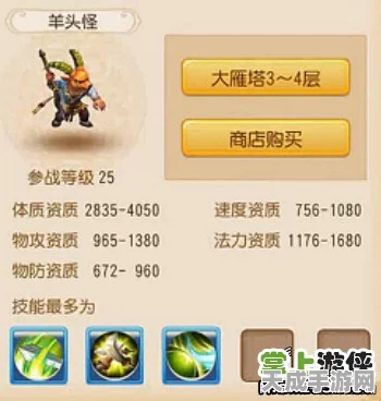 梦幻西游手游，揭秘羊头怪宠物图鉴，探索神秘宠物战力奥秘