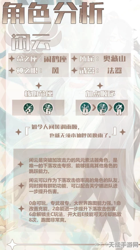 原神闲云命之座全解析，解锁角色潜能，探索战斗新境界
