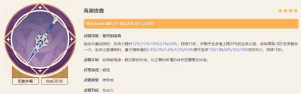 原神海渊终曲90级全属性揭秘，武器大师必备指南