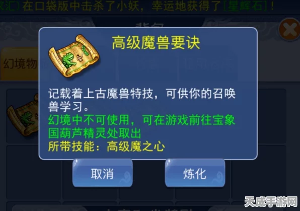 梦幻西游口袋版，揭秘高级兽决兑换所需的高级魔兽要诀碎片数量