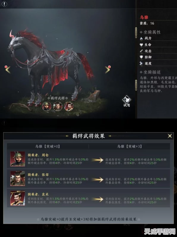 极无双2新坐骑揭秘，橙色乌孙马闪耀战场，全面解析其风华绝代