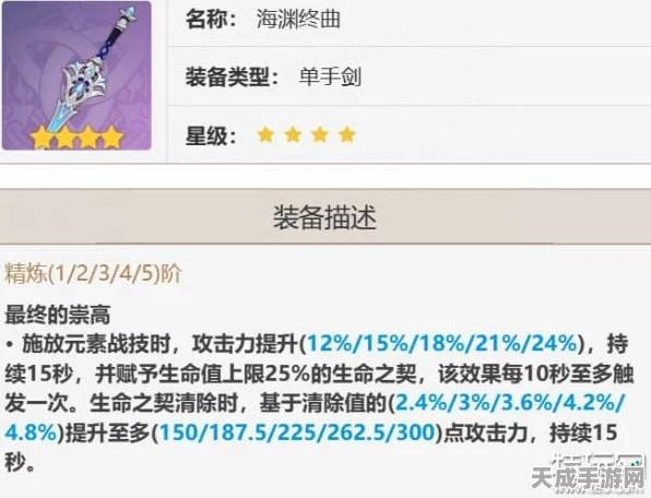 原神深度解析，90级海渊终曲属性全揭秘，武器面板亮点抢先看