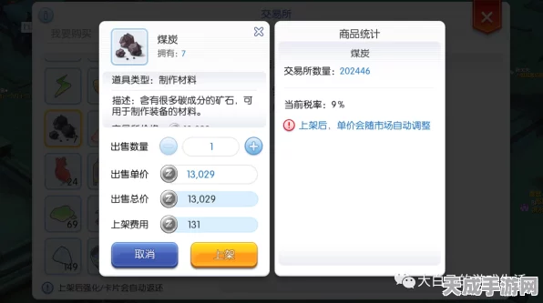 仙境传说RO手游，深度解析煤炭材料获取攻略与交易行情