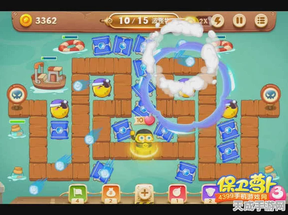 保卫萝卜3码头挑战升级，第36关金萝卜完美布阵揭秘