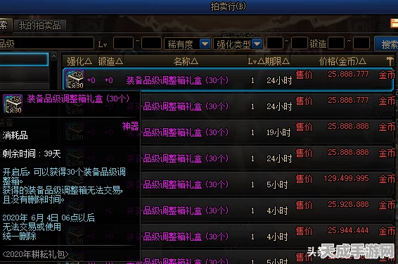DNF玩家必看，全面揭秘装备品级调整箱的高效获取攻略