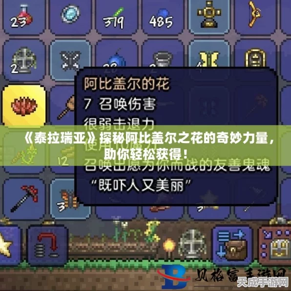 泰拉瑞亚，揭秘阿比盖尔之花神秘现身条件与高效获取策略