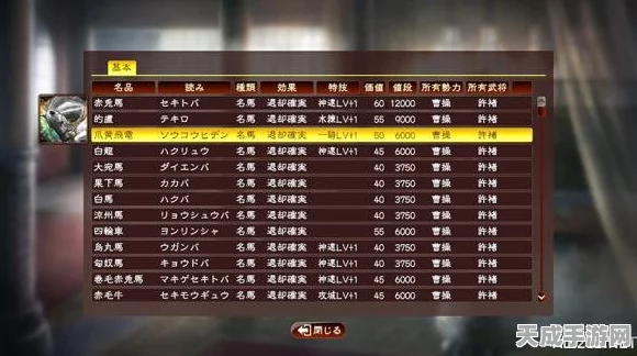 三国志13深度解析，珍稀名品特技大揭秘，名将持有全攻略