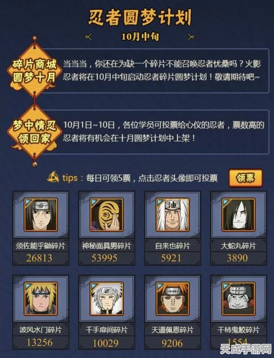 火影忍者手游高招S忍者首付碎片大放送，限时招募活动全解析！