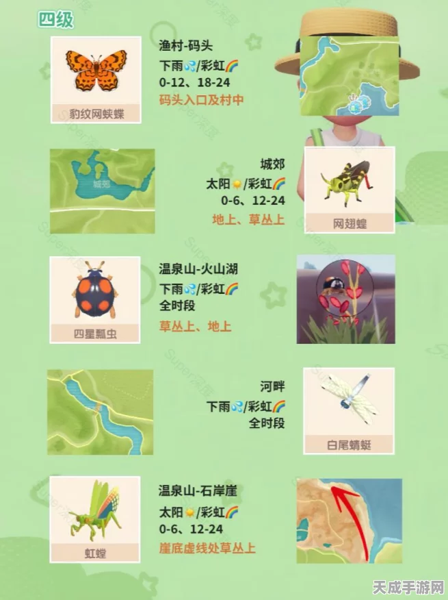 心动小镇昆虫捕捉全攻略，珍稀昆虫藏匿地点大揭秘