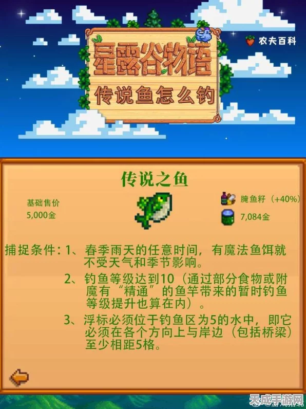 星露谷物语，解锁传说鱼奥秘，全图鉴收集攻略