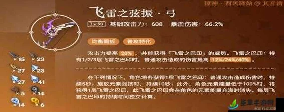 原神飞雷之弦振90级属性全解析，顶级弓兵的终极追求