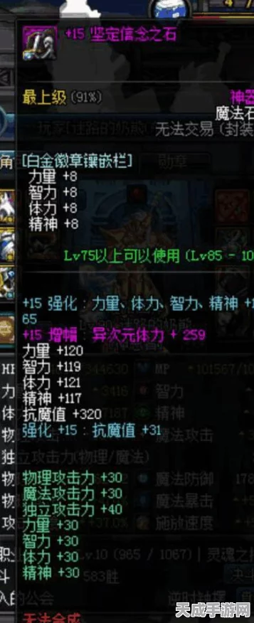 DNF手游深度解析，体力与精神属性如何影响你的战斗表现？