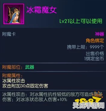 阿拉德之怒深度解析，冰霜魔女附魔卡战力提升全攻略